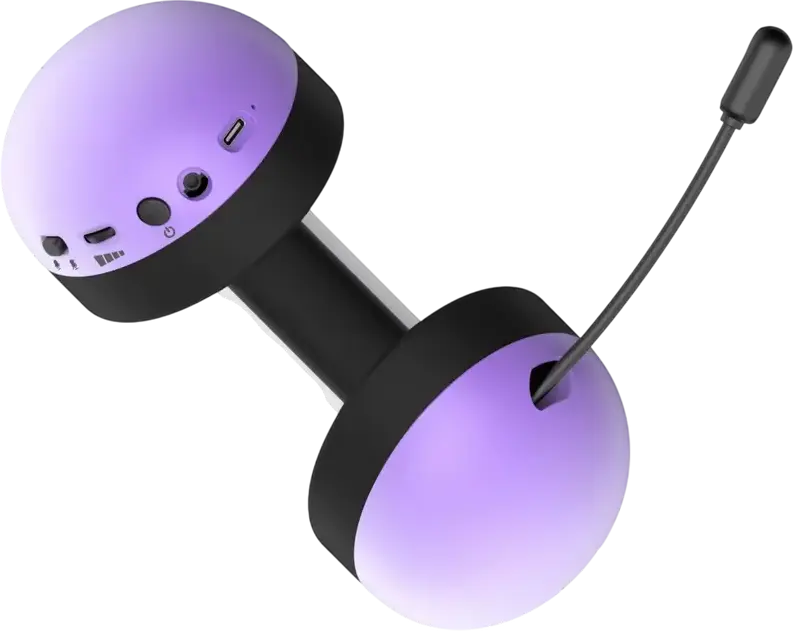 Casca Gaming HATOR Hellyberry HH30 Pro Wireless, Alb/Violet, Conectivitate Tri-mod (2.4GHz, Bluetooth 6.0, Cablu), Difuzoare 50mm, Baterie 80h, Perușoare cu Gel Răcoritor