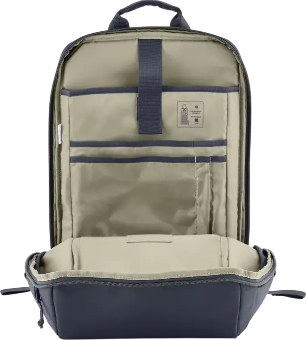 Rucsac Laptop HP Travel 18L 6B8U7AA pentru Laptopuri de 15.6 inch, Poliester Rezistent la Apa, Capacitate Extensibila 18L la 21L, Curele Ergonomice