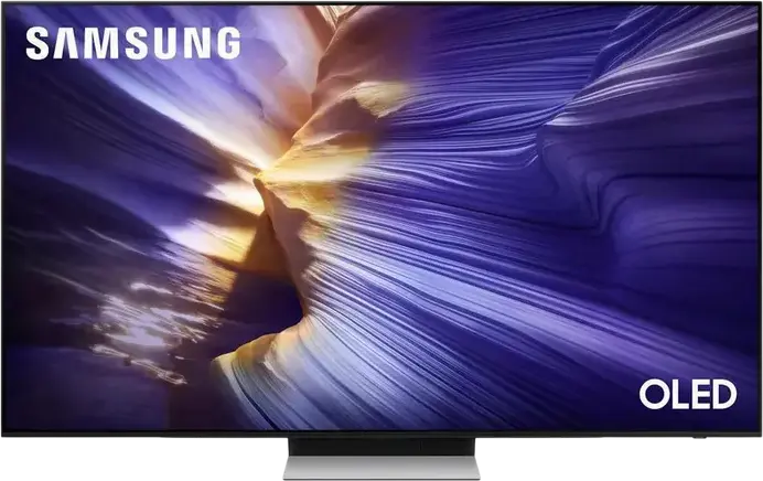 Смарт-ТВ Samsung QE77S90F 77" OLED 4K UHD, 144Гц, процессор NQ4 AI Gen3, HDR10+, Dolby Atmos, HDMI 2.1, AMD FreeSync Premium Pro, черный