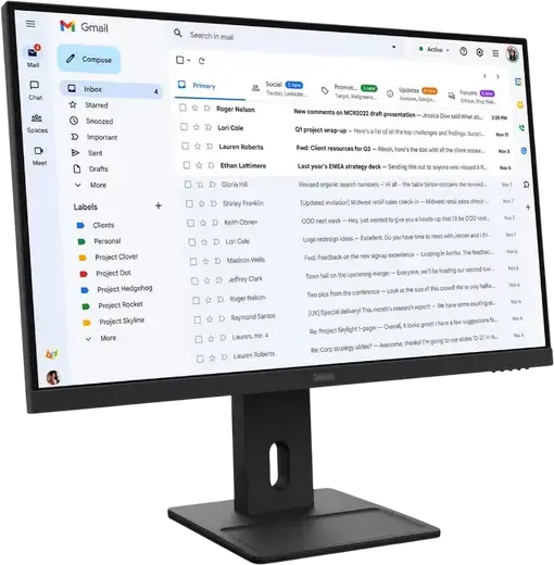 Монитор Lenovo ThinkVision E27-40 27 дюймов FHD IPS, 1920x1080, 100Гц, 4мс, антибликовый, HDMI, DisplayPort, VGA, встроенные динамики, VESA, черный