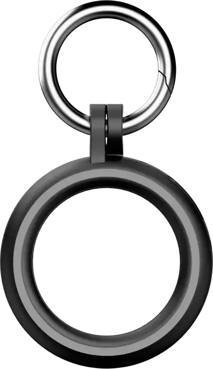 Cellularline Hard Shell Ring for Apple AirTag and Tracy Tag, AIRTAGHARDSHELLK, Rigid Protective Case with Integrated Carabiner, Black