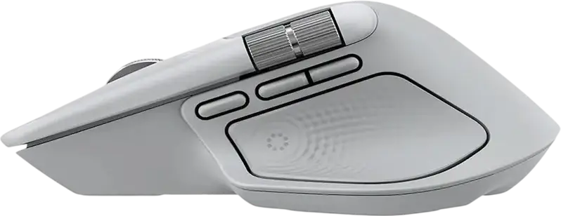 Logitech MX Master 4 Wireless Mouse, 8000 DPI Darkfield Sensor, Haptic MagSpeed Wheel, Actions Ring, 8 Programmable Buttons, Bluetooth & Logi Bolt, Pale Grey