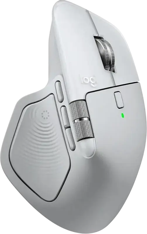 Logitech MX Master 4 Wireless Mouse, 8000 DPI Darkfield Sensor, Haptic MagSpeed Wheel, Actions Ring, 8 Programmable Buttons, Bluetooth & Logi Bolt, Pale Grey
