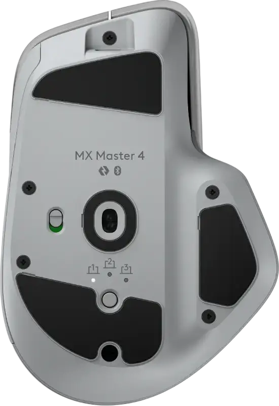 Logitech MX Master 4 Wireless Mouse, 8000 DPI Darkfield Sensor, Haptic MagSpeed Wheel, Actions Ring, 8 Programmable Buttons, Bluetooth & Logi Bolt, Pale Grey