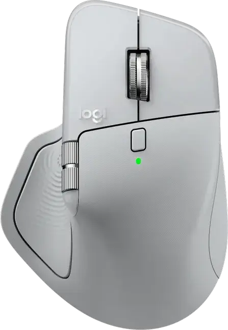 Logitech MX Master 4 Wireless Mouse, 8000 DPI Darkfield Sensor, Haptic MagSpeed Wheel, Actions Ring, 8 Programmable Buttons, Bluetooth & Logi Bolt, Pale Grey