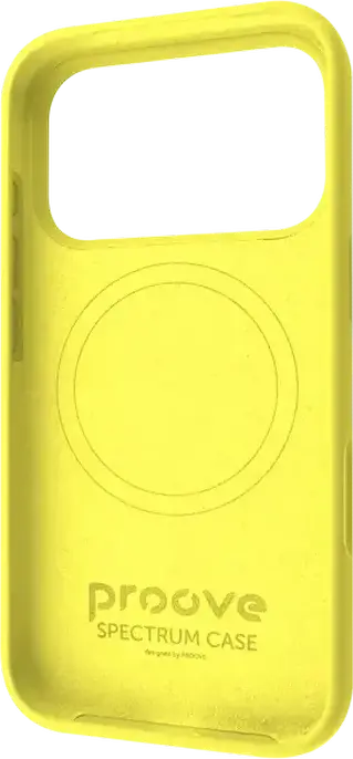 Proove Spectrum Case for Apple iPhone 17 Pro Max, Dense Silicone Protective Cover with MagSafe Magnetic Ring, Impact Resistant, Sun Yellow