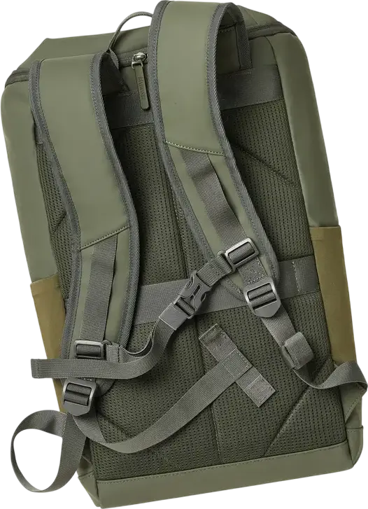 Rivacase Eden-Eco 7856 Urban Backpack 20L for 15.6 inch Laptop and 11 inch Tablet, Water Resistant RPET PU Leather, Olive Green