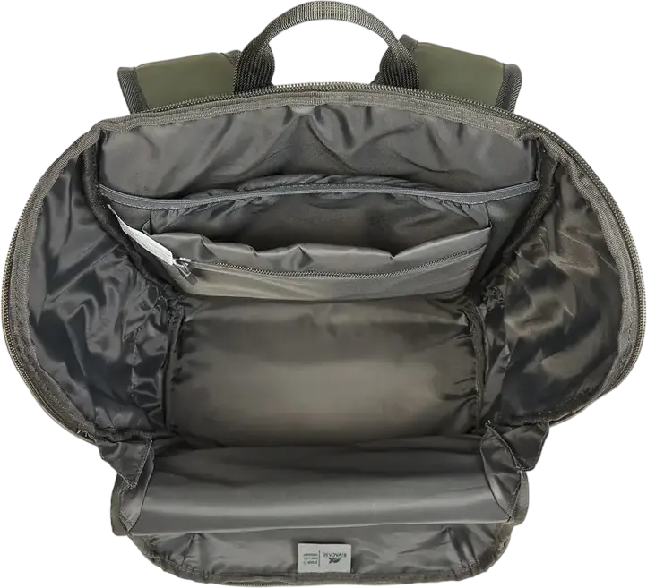 Rivacase Eden-Eco 7856 Urban Backpack 20L for 15.6 inch Laptop and 11 inch Tablet, Water Resistant RPET PU Leather, Olive Green