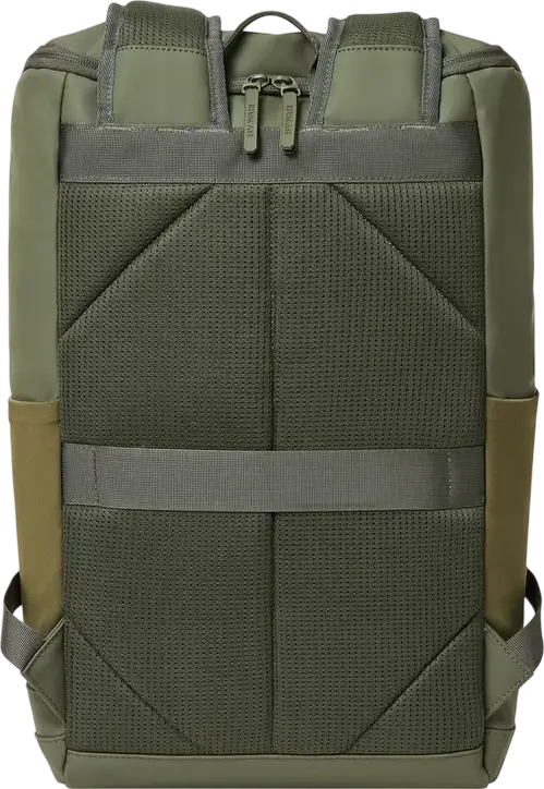Rivacase Eden-Eco 7856 Urban Backpack 20L for 15.6 inch Laptop and 11 inch Tablet, Water Resistant RPET PU Leather, Olive Green