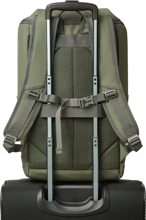 Rivacase Eden-Eco 7856 Urban Backpack 20L for 15.6 inch Laptop and 11 inch Tablet, Water Resistant RPET PU Leather, Olive Green