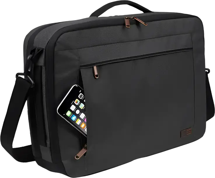 Case Logic Era Laptop Bag for 15.6 inch Laptops and 10.1 inch Tablets, Water-resistant Polyester Mélange Fabric, Luggage Strap, Black - 3203696