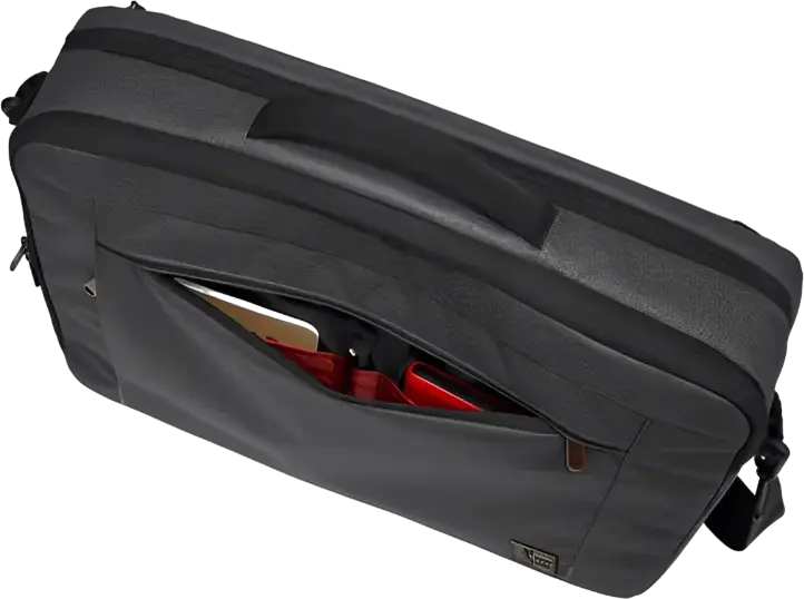 Case Logic Era Laptop Bag for 15.6 inch Laptops and 10.1 inch Tablets, Water-resistant Polyester Mélange Fabric, Luggage Strap, Black - 3203696