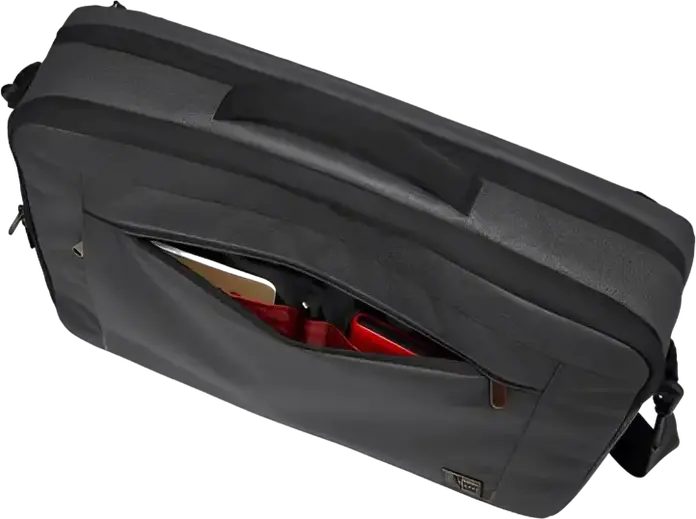 Case Logic Era Laptop Bag for 15.6 inch Laptops and 10.1 inch Tablets, Water-resistant Polyester Mélange Fabric, Luggage Strap, Black - 3203696