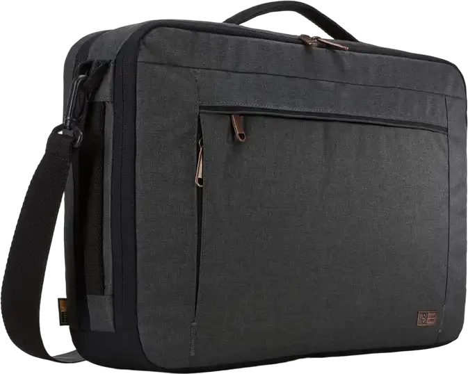 Case Logic Era Laptop Bag for 15.6 inch Laptops and 10.1 inch Tablets, Water-resistant Polyester Mélange Fabric, Luggage Strap, Black - 3203696