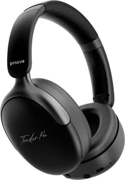 Casca Wireless Over-Ear Proove Tender Pro, Negru, cu ANC ENC, Bluetooth 6.0, Difuzoare 40mm, Autonomie 90h, USB Type-C si AUX 3.5mm, Plastic ABS