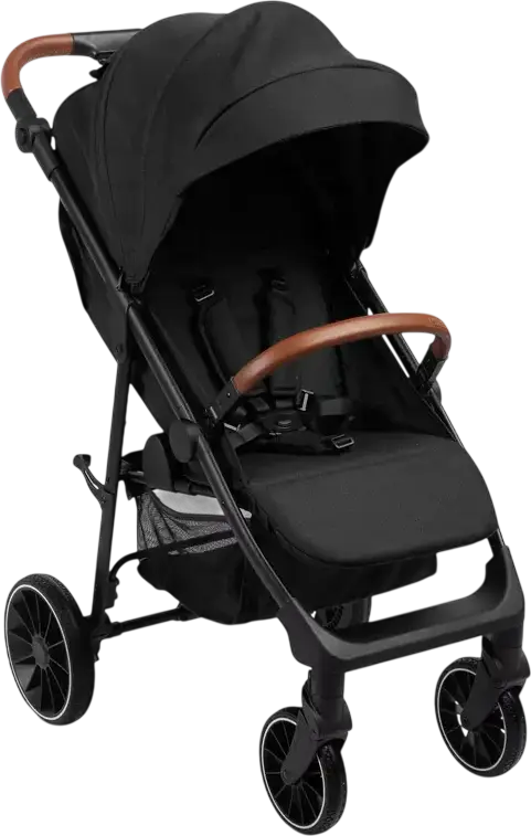 Căruța pentru bebeluși Caretero Elma, Neagră, 0 luni - 4 ani, Max 22kg, Roți EVA cu amortizare, Centură de siguranță în 5 puncte, Cu Ploaie și Huscă pentru picioare