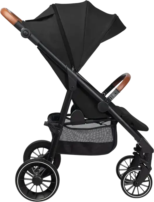 Căruța pentru bebeluși Caretero Elma, Neagră, 0 luni - 4 ani, Max 22kg, Roți EVA cu amortizare, Centură de siguranță în 5 puncte, Cu Ploaie și Huscă pentru picioare