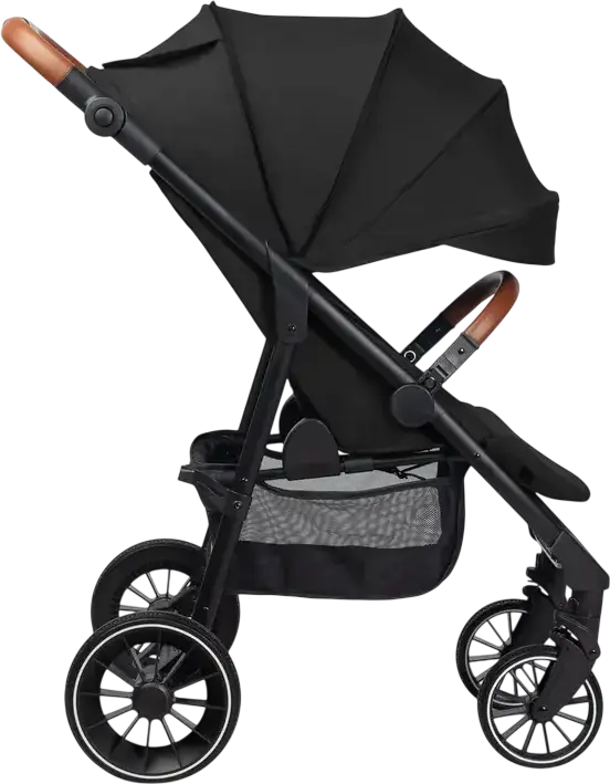 Căruța pentru bebeluși Caretero Elma, Neagră, 0 luni - 4 ani, Max 22kg, Roți EVA cu amortizare, Centură de siguranță în 5 puncte, Cu Ploaie și Huscă pentru picioare