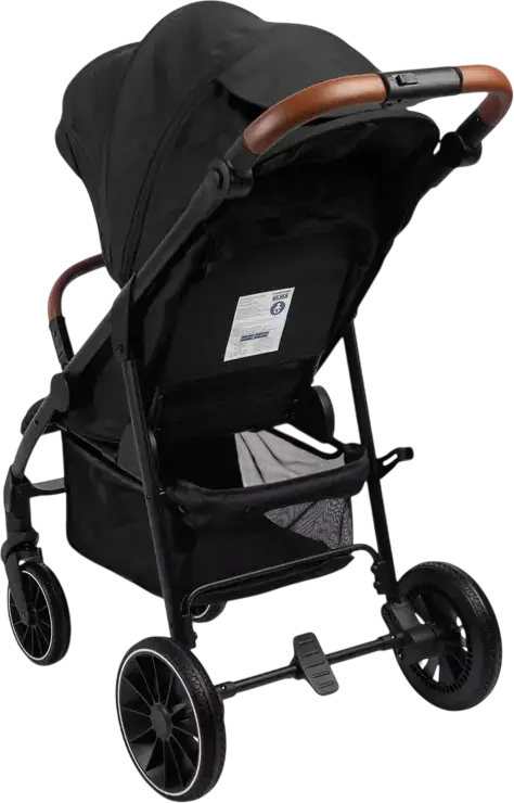 Căruța pentru bebeluși Caretero Elma, Neagră, 0 luni - 4 ani, Max 22kg, Roți EVA cu amortizare, Centură de siguranță în 5 puncte, Cu Ploaie și Huscă pentru picioare
