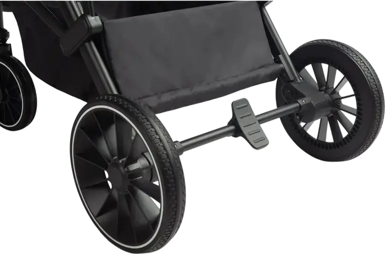 Căruța pentru bebeluși Caretero Elma, Neagră, 0 luni - 4 ani, Max 22kg, Roți EVA cu amortizare, Centură de siguranță în 5 puncte, Cu Ploaie și Huscă pentru picioare