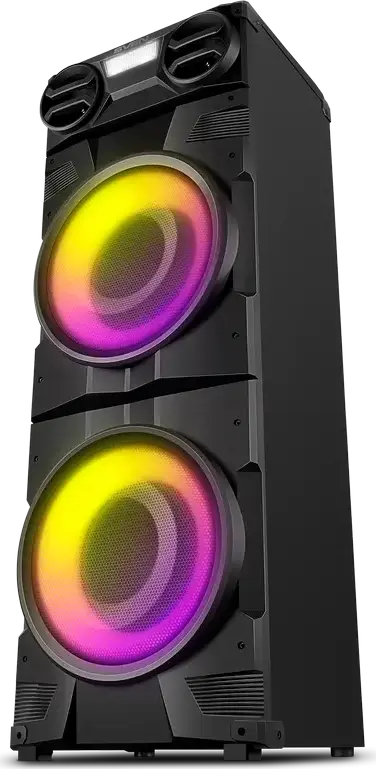 Sistem Boxe Party SVEN PS-1900 1000W, Bluetooth, NFC, TWS, Iluminare RGB, Cabinet Lemn MDF, 2 x 8 inch, Radio FM, Intrare Microfon/Chitara, Negru