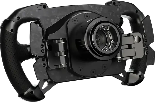 MOZA GS V2P GT Steering Wheel, 300mm Forged Carbon Fiber Rim, Perforated Microfiber Leather Grips, 28+ Programmable Inputs, RGB LED, Windows