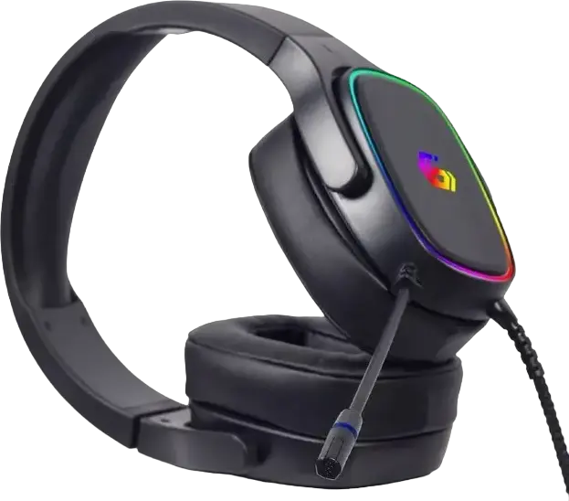 Gembird GHS-SANPO-S300 Gaming Headset, Virtual 7.1 Surround Sound, 50mm Drivers, RGB LED Backlight, Noise-Cancelling Adjustable Mic, Wired 3.5mm, Black