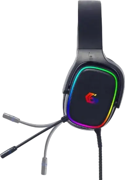 Gembird GHS-SANPO-S300 Gaming Headset, Virtual 7.1 Surround Sound, 50mm Drivers, RGB LED Backlight, Noise-Cancelling Adjustable Mic, Wired 3.5mm, Black
