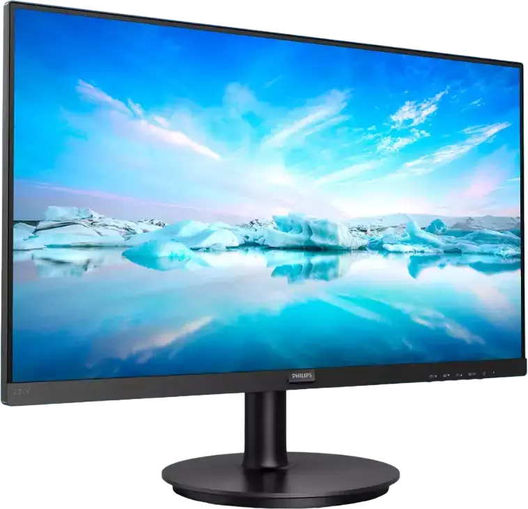 Philips 221V8 V-Line 21.5 inch FHD 1920x1080 VA Monitor, 75Hz, 5ms, 4000:1 Contrast, HDMI, VGA, 3-Sided Frameless, VESA Mount, Black