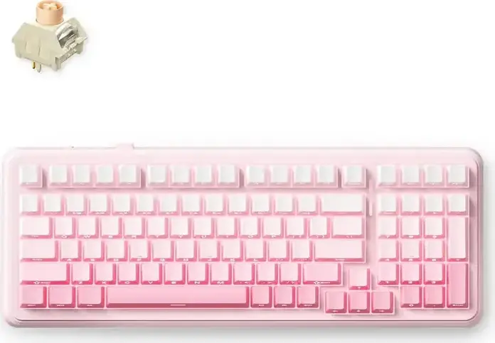 Tastatura Mecanica MCHOSE K99 V2, Layout Compact 98%, Conectivitate Tri-mode, Switch-uri Icy Creamsicle, Hot-swappable, Gasket Mount, Baterie 8000mAh, RGB