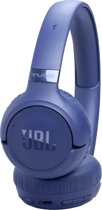 JBL Tune 680NC Wireless and Wired On-Ear Headphones, Blue, Adaptive Active Noise Cancelling, Pure Bass Sound, Spatial Sound, 76h Battery, Multipoint Connection, 1.2m Cable