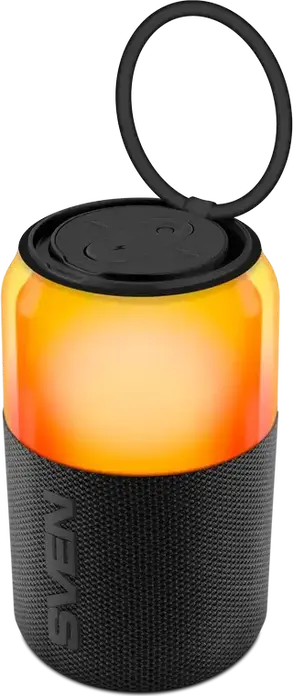 SVEN PS-130 Portable Bluetooth Speaker, 10W RMS, 1800mAh Battery, Up to 24h Playtime, TWS Support, RGB Lighting, USB Type-C, USB Flash Drive, 1.0 Audio System