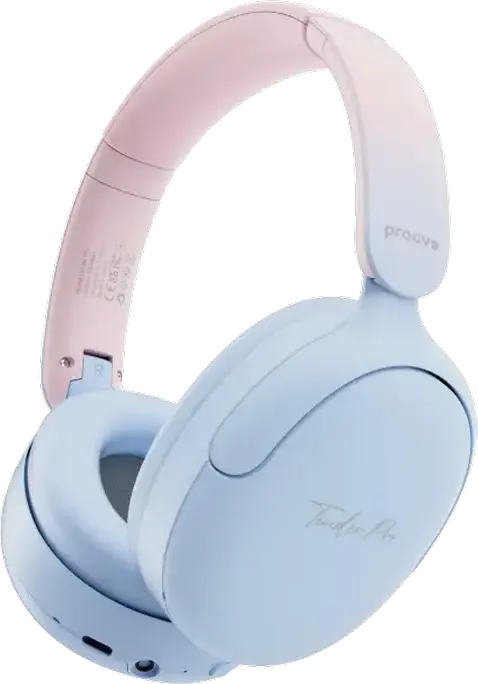 Casca Wireless Over-Ear Proove Tender Pro, Albastru, cu ANC ENC, Bluetooth 6.0, Difuzoare 40mm, Autonomie 90h, USB Type-C si AUX 3.5mm, Plastic ABS