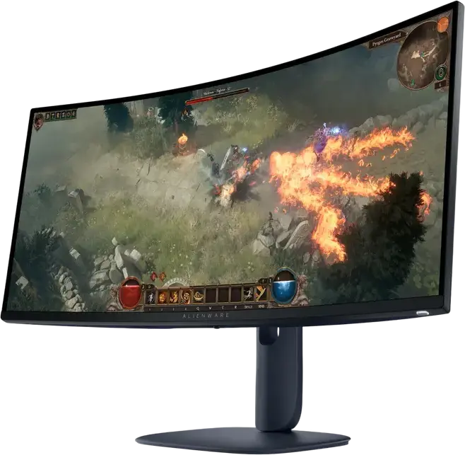Monitor Gaming Dell Alienware AW3425DWM 34 inch Curbat WQHD, Panel VA, 3440x1440, 180Hz, 1ms GtG, 1500R, HDR400, FreeSync Premium, HDMI 2.1, DP 1.4