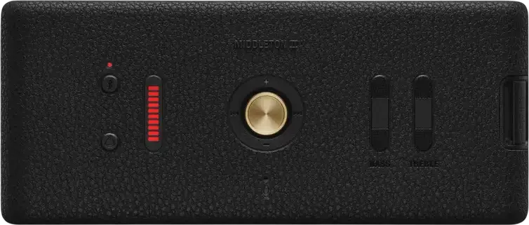 Difuzor Portabil Bluetooth Marshall Middleton II, Rezistenta IP67, Sunet 360 True Stereophonic, Autonomie 30+ Ore, Power Bank, Negru si Alama