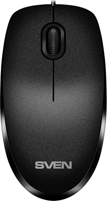 SVEN KB-S320C Wired Keyboard and Mouse Set, Membrane Splash-Proof Keyboard with 12 Fn Keys, 1000 dpi Optical Mouse, USB, Black