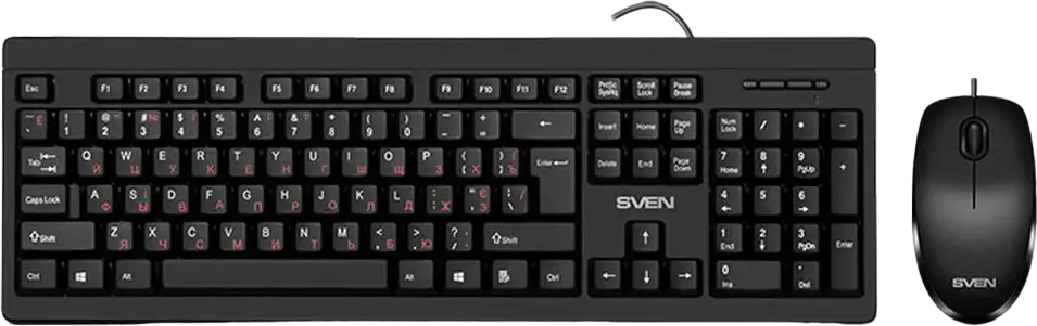 Set Tastatură + Mouse SVEN KB-S320C, Cu fir, Negru