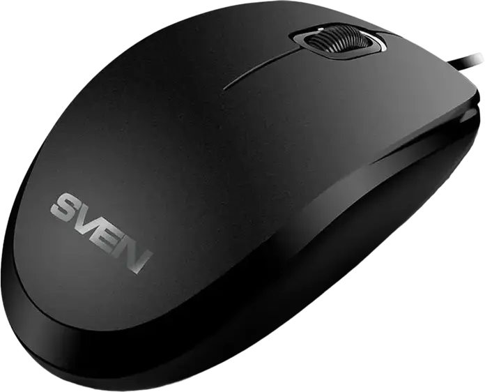 SVEN KB-S320C Wired Keyboard and Mouse Set, Membrane Splash-Proof Keyboard with 12 Fn Keys, 1000 dpi Optical Mouse, USB, Black