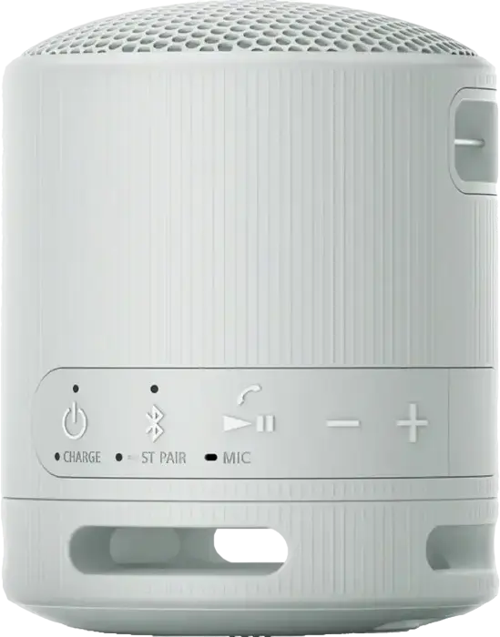 Sony SRS-XB100 Portable Wireless Bluetooth Speaker, Light Gray, IP67 Water & Dust Resistant, 16h Battery Life, USB-C, Stereo Pair Support, 2.5W Output