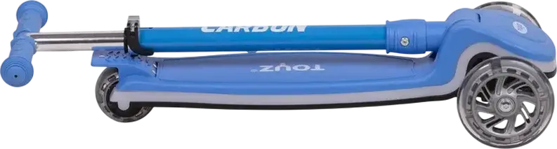 Caretero Toyz Carbon 3-Wheel Kids Scooter, Aluminum Frame, Luminous LED Wheels and Light Strip, Max Load 50kg, Ages 3-12 Years