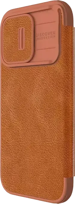 Nillkin Qin Pro Leather Wallet Case for iPhone 15 Pro Max, CamShield Slide Camera Cover, Premium PU Leather & TPU Flip Shell with Card Slots