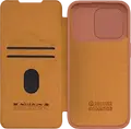 Nillkin Qin Pro Leather Wallet Case for iPhone 15 Pro Max, CamShield Slide Camera Cover, Premium PU Leather & TPU Flip Shell with Card Slots