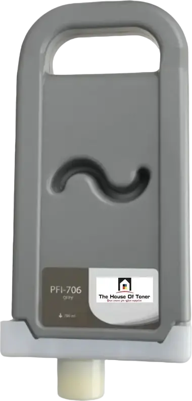 Rezervor cerneala Canon PFI-706GY Gri, pigmentata LUCIA TD, 700ml pentru seria imagePROGRAF iPF8300 iPF8400 iPF9400, rezistenta ridicata la lumina