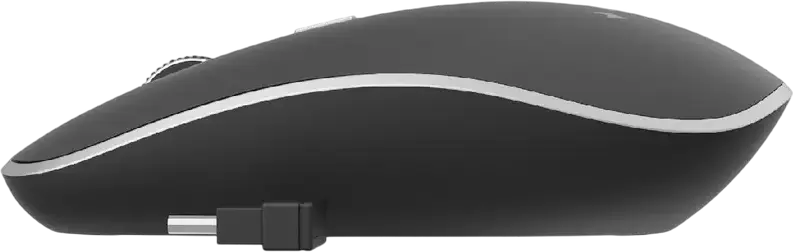 Беспроводная бесшумная оптическая мышь Gembird MUSW-4BSC-01, 2.4 ГГц RF, приемник USB Type-C, разрешение до 1600 DPI, 4 кнопки, амбидекстер, черный