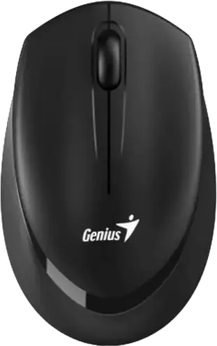 Genius NX-7009 Wireless Optical Mouse, Black, 2.4GHz USB-A Receiver, 1200 DPI, Ergonomic Ambidextrous Design, 10m Range, Compatible with Windows, macOS, Linux
