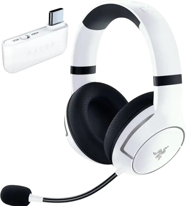 Razer Kaira Wireless Gaming Headset for Xbox Series X|S and Xbox One, White, 50mm Triforce Titanium Drivers, HyperClear Cardioid Mic, FlowKnit Memory Foam