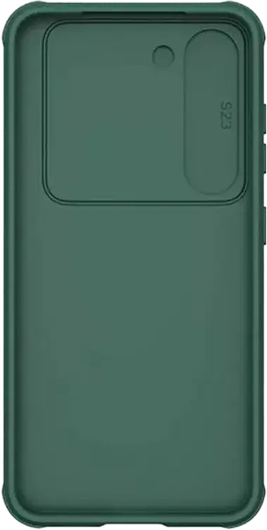 Чехол Nillkin CamShield Pro для Samsung Galaxy S23+, Темно-зеленый, гибридный корпус PC TPU с раздвижной шторкой камеры, противоударные углы, антиотпечатки