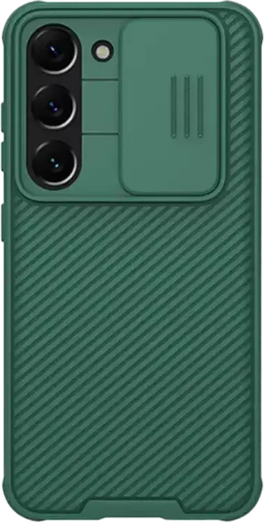 Чехол Nillkin CamShield Pro для Samsung Galaxy S23+, Темно-зеленый, гибридный корпус PC TPU с раздвижной шторкой камеры, противоударные углы, антиотпечатки