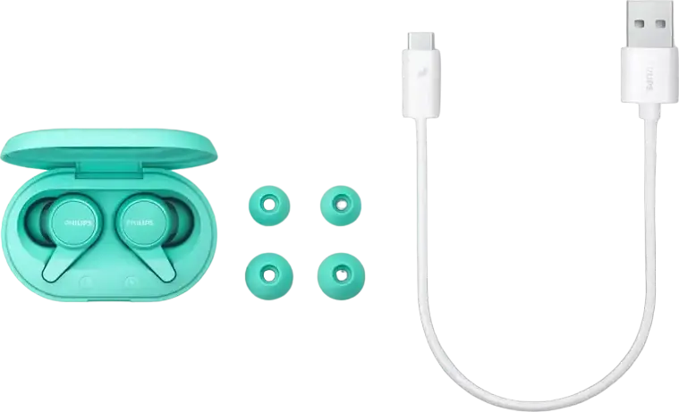 Philips 1000 Series TAT1207 True Wireless Stereo TWS In-Ear Headphones, Bluetooth, IPX4 Water Resistant, 18h Total Play Time, Blue