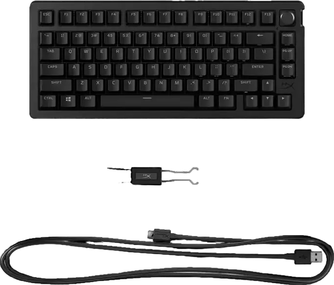 HyperX Alloy Rise 75 Wired Mechanical Gaming Keyboard, 75% Form Factor, Hot-Swappable Pre-lubed Linear Switches, PBT Keycaps, Gasket Mount, 8000Hz Polling, RGB